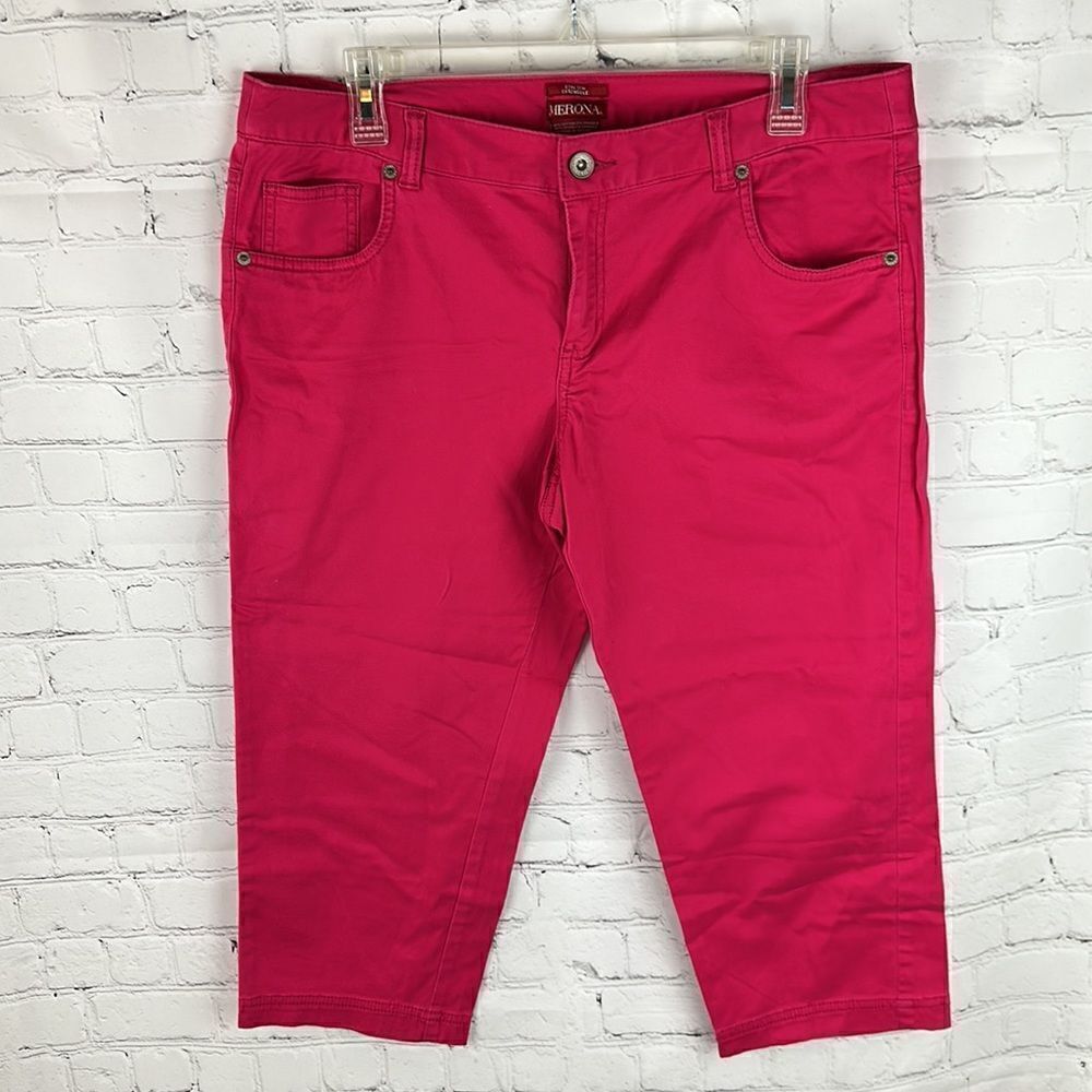 Merona Stretch Red/Pink Cropped Pants Size 12